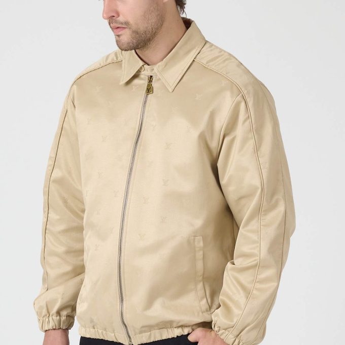 Beige Cotton Jacquard Overshirt