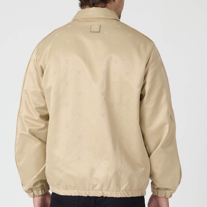 Beige Cotton Jacquard Overshirt