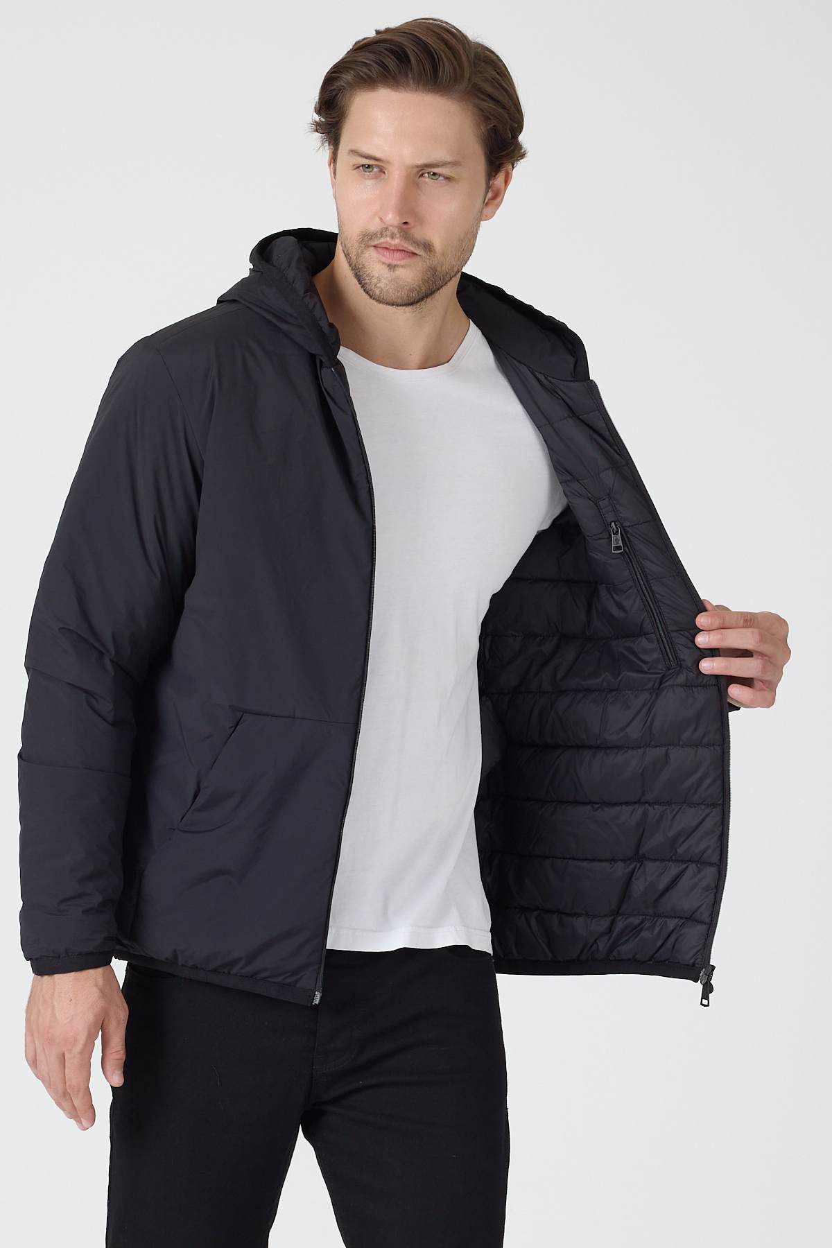 Black Lightweight Down Jacket - Image 8