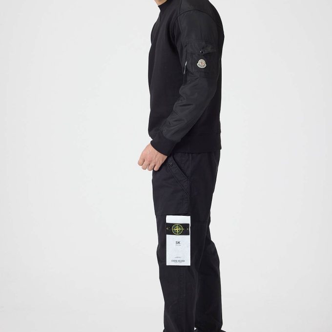 Black Cotton Blend Sweatshirt