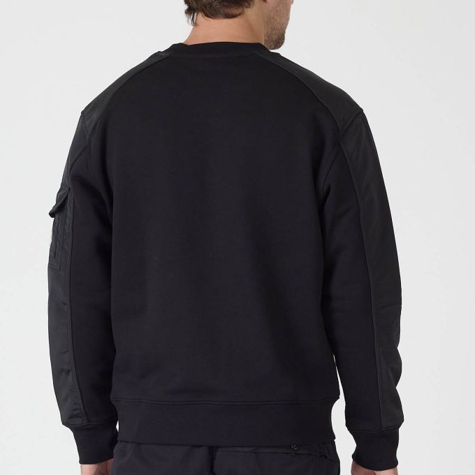 Black Cotton Blend Sweatshirt