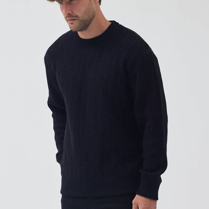 Black Oblique Sweater