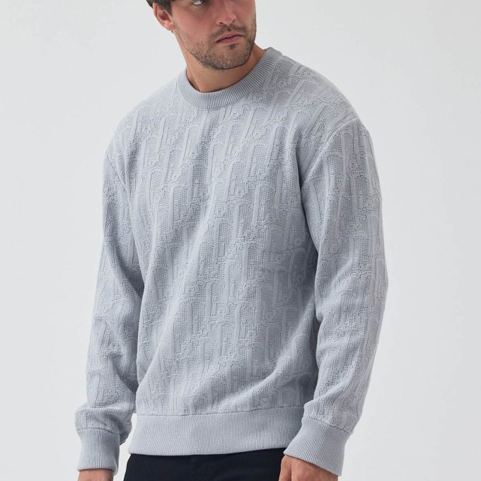 Grey Oblique Sweater
