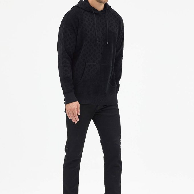 Black Jacquard Hoodie