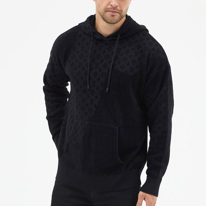 Black Jacquard Hoodie