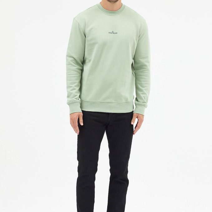 Sage Green cotton fleece sweatshirt