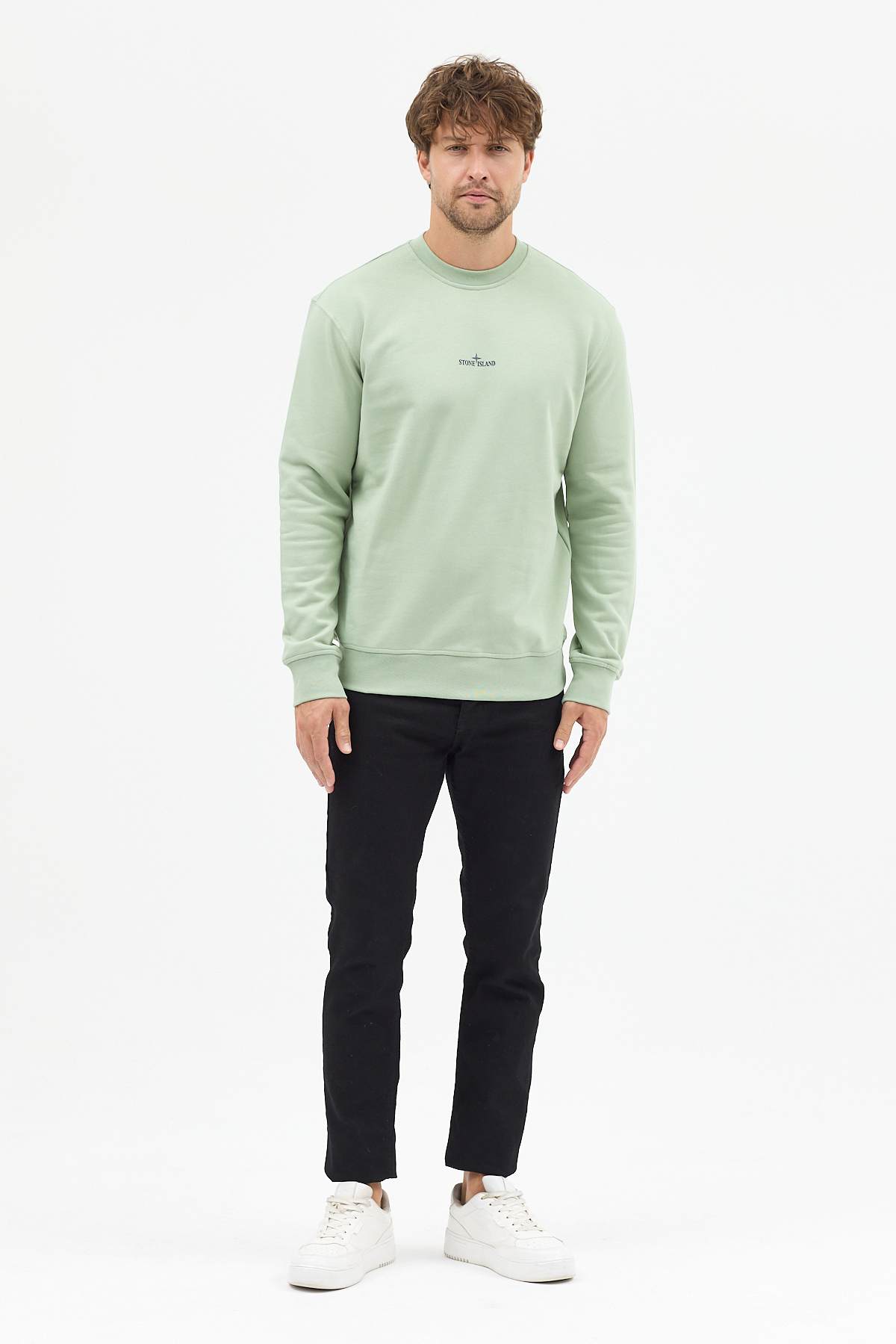 Sage Green cotton fleece sweatshirt - Image 7