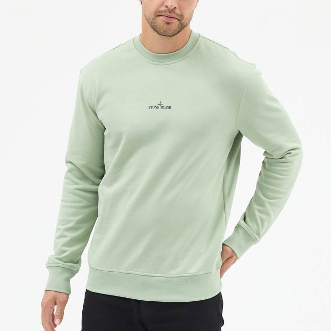 Sage Green cotton fleece sweatshirt