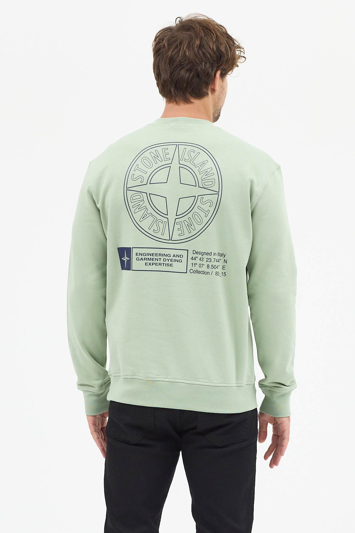 Sage Green cotton fleece sweatshirt - Image 10