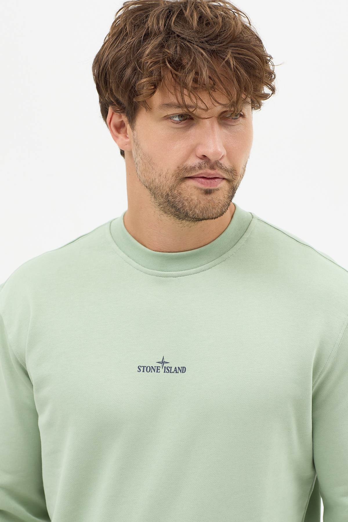 Sage Green cotton fleece sweatshirt - Image 9