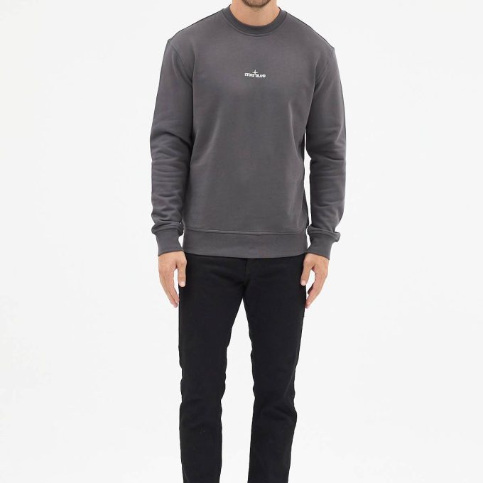 Black cotton fleece sweatshirt