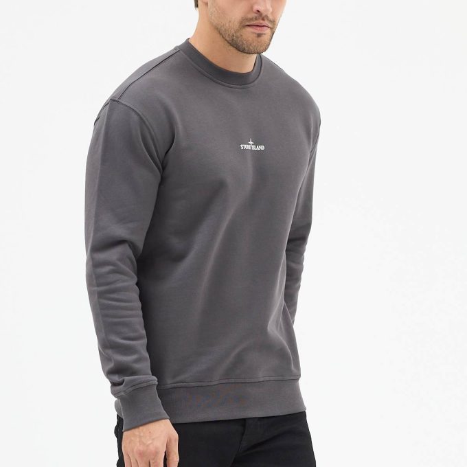 Black cotton fleece sweatshirt