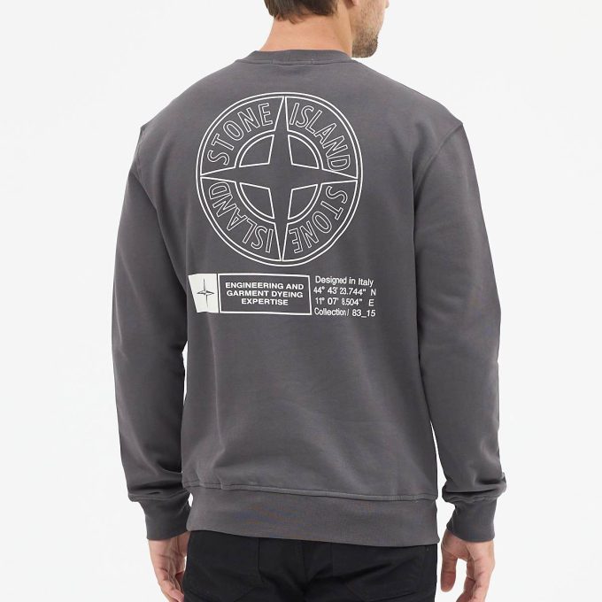 Black cotton fleece sweatshirt