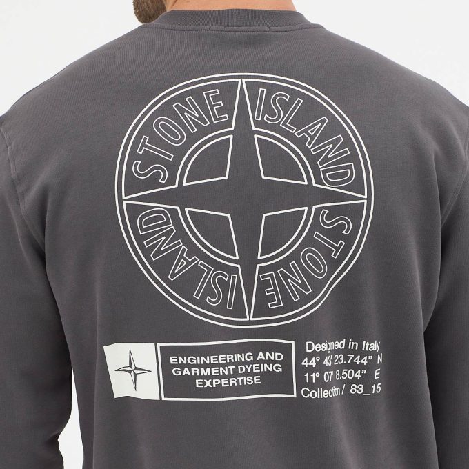 Black cotton fleece sweatshirt