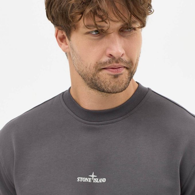 Black cotton fleece sweatshirt