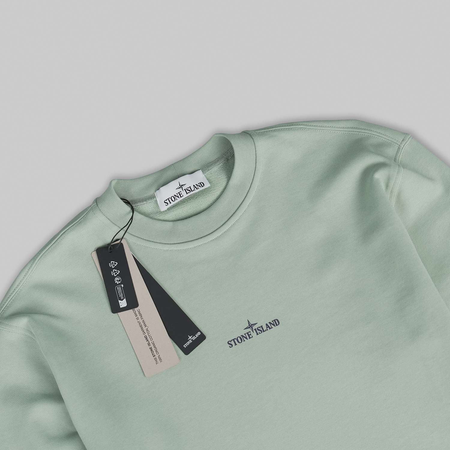 Sage Green cotton fleece sweatshirt - Image 2