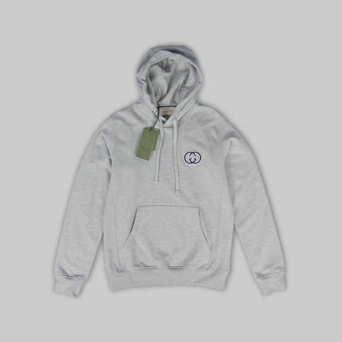 Grey Cotton Jersey Hooded Sweatshirt