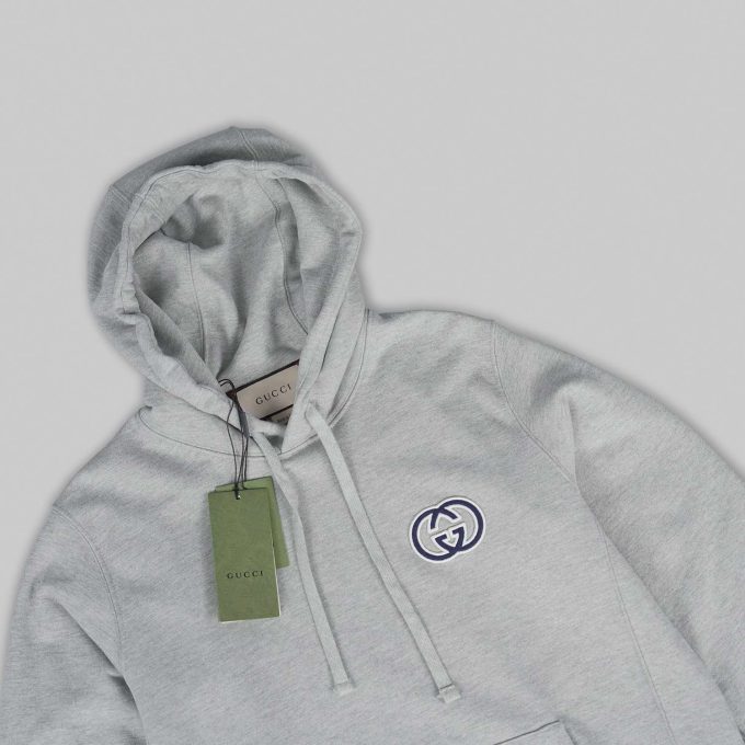 Grey Cotton Jersey Hooded Sweatshirt