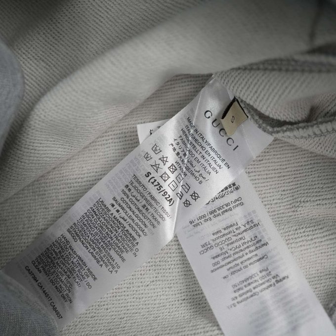 Grey Cotton Jersey Hooded Sweatshirt