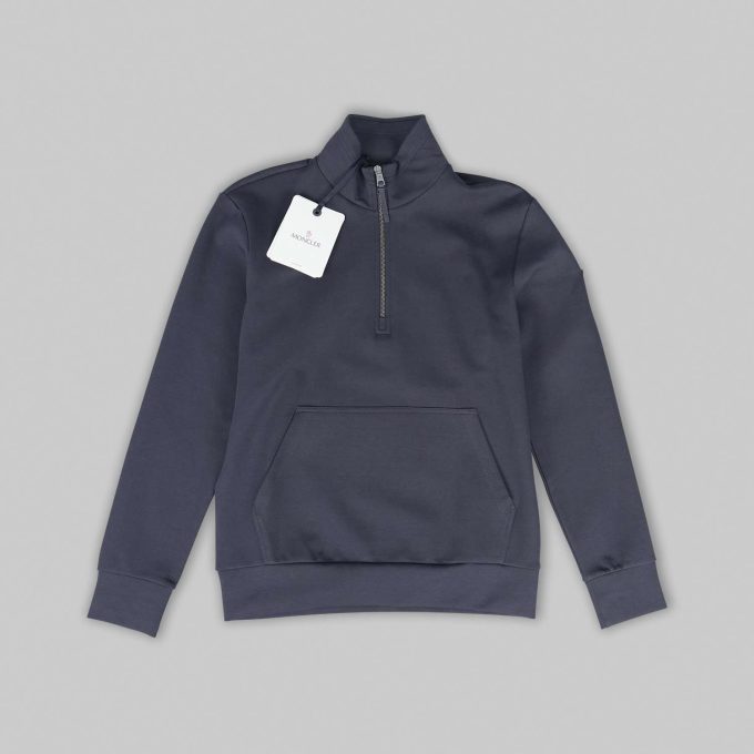 Navy Cotton Half-Zip Sweatshirt
