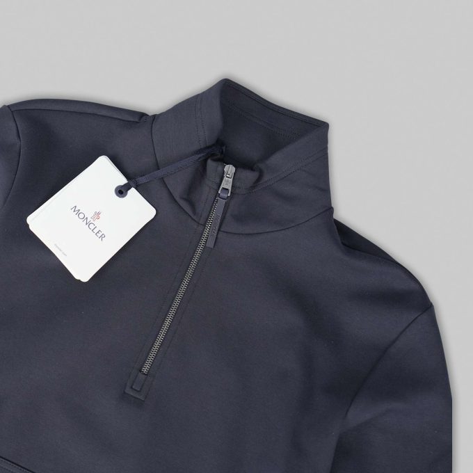 Navy Cotton Half-Zip Sweatshirt