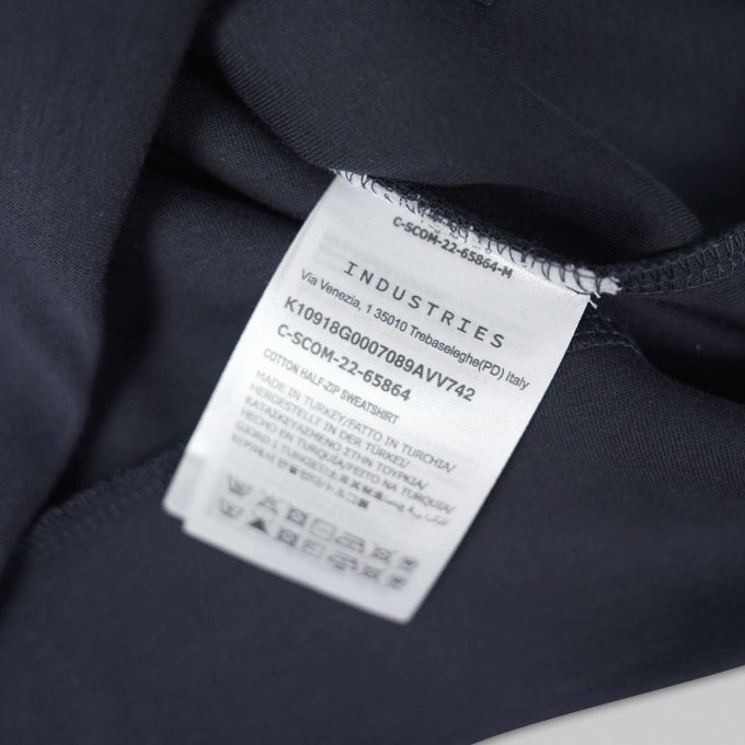 Navy Cotton Half-Zip Sweatshirt