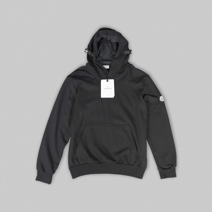 Black Adjustable Cotton Hoodie