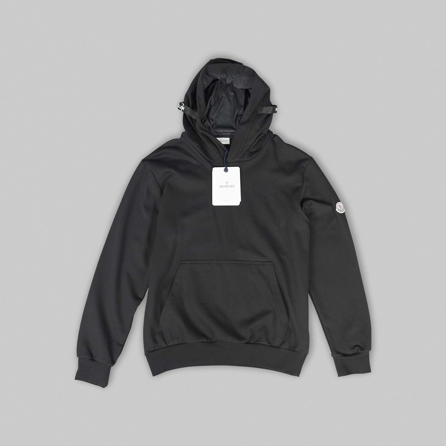 Black Adjustable Cotton Hoodie
