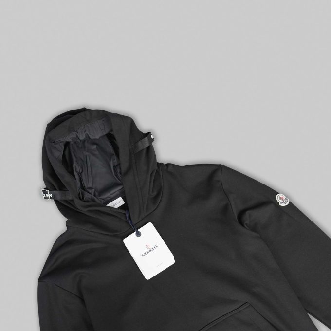 Black Adjustable Cotton Hoodie