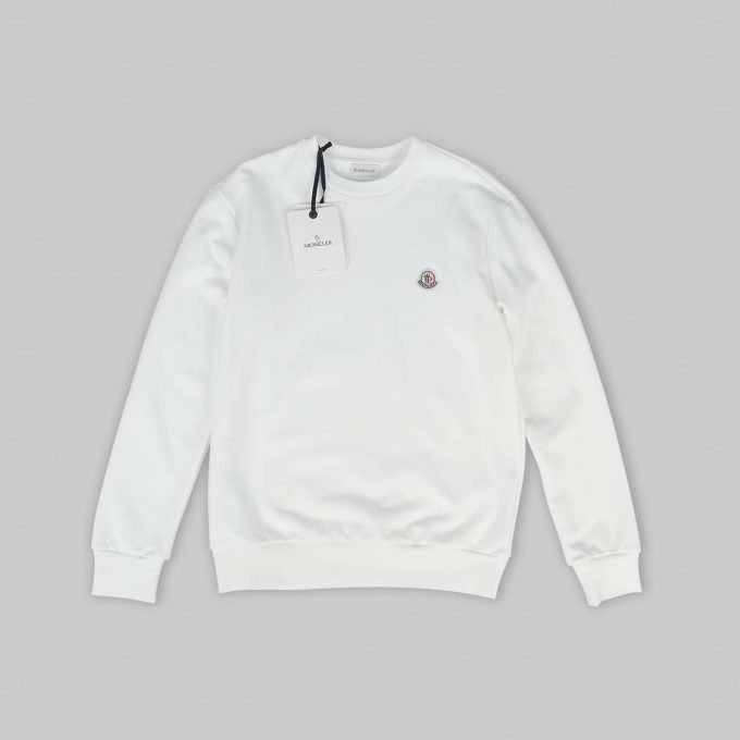White Logo Patch Cotton Sweatshirt