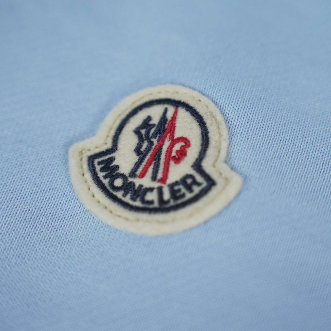 Light Blue Logo Patch Cotton Hoodie