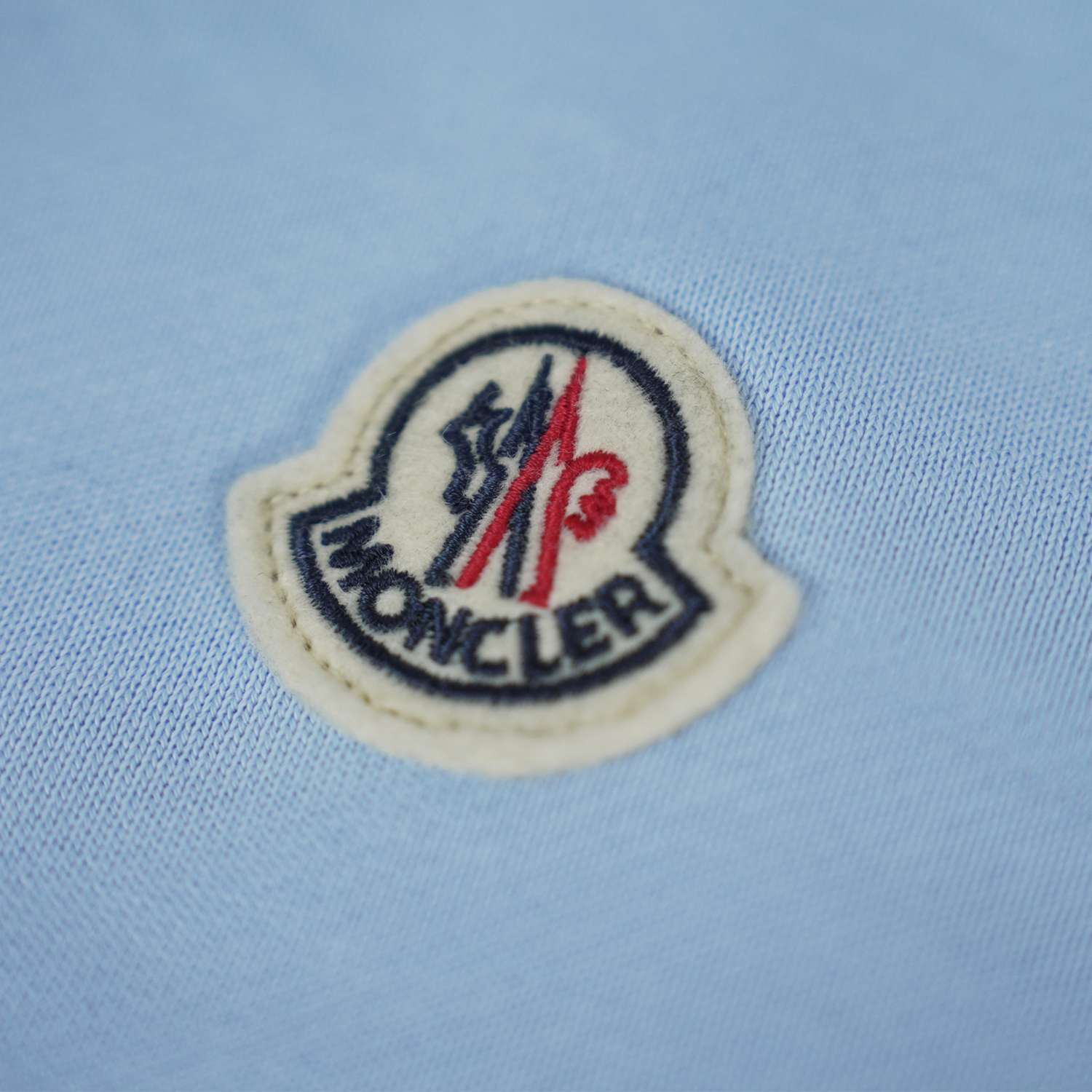 Light Blue Logo Patch Cotton Hoodie - Image 4