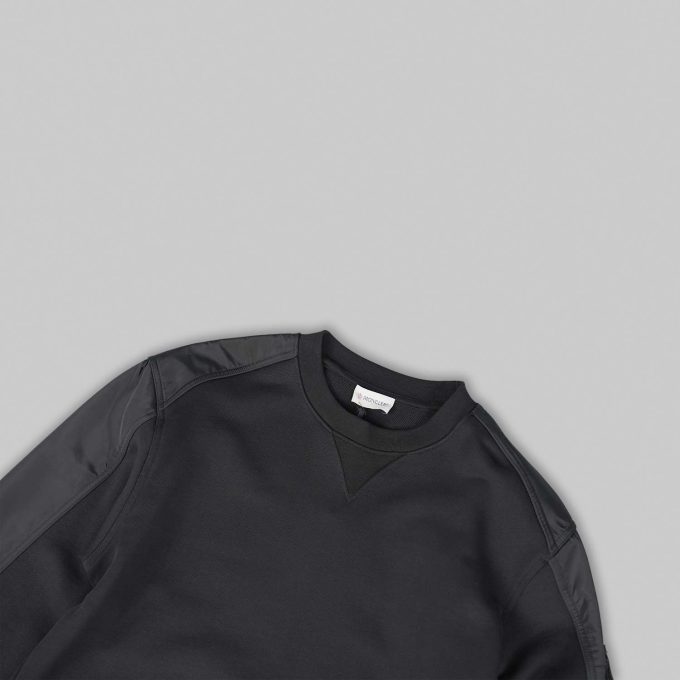 Black Cotton Blend Sweatshirt