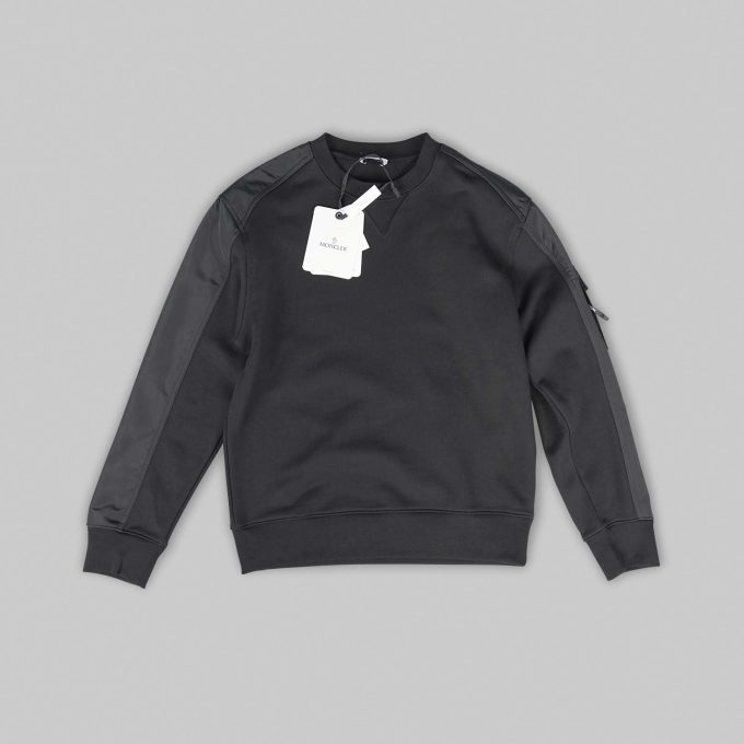 Black Cotton Blend Sweatshirt