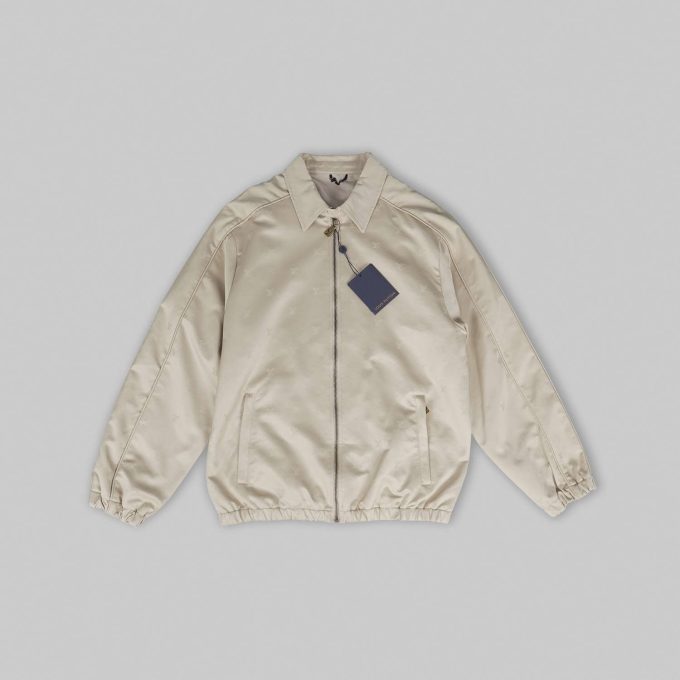 Beige Cotton Jacquard Overshirt