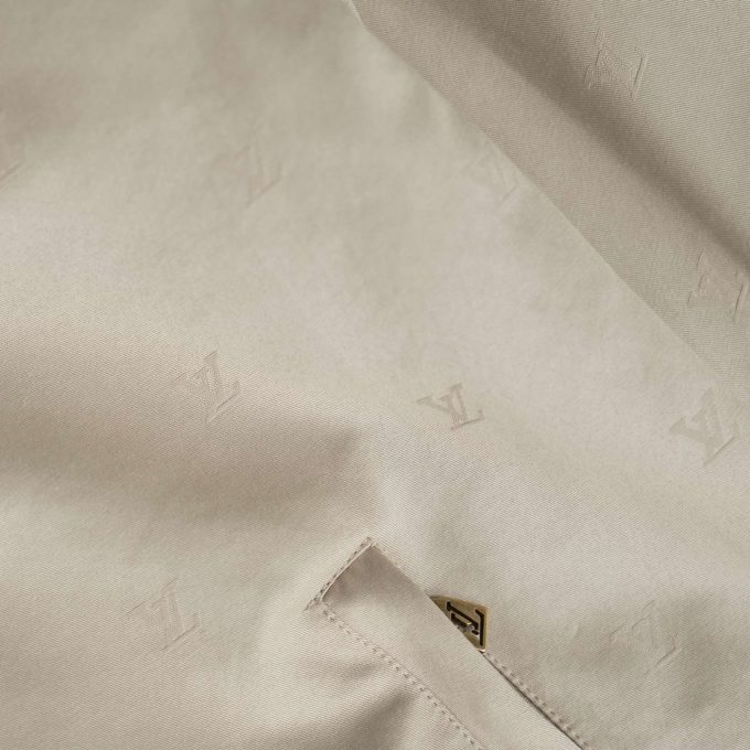 Beige Cotton Jacquard Overshirt