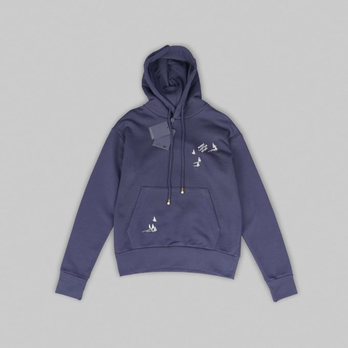 Navy Embroidered Signature Hoodie
