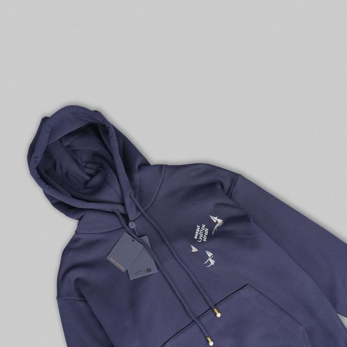Navy Embroidered Signature Hoodie