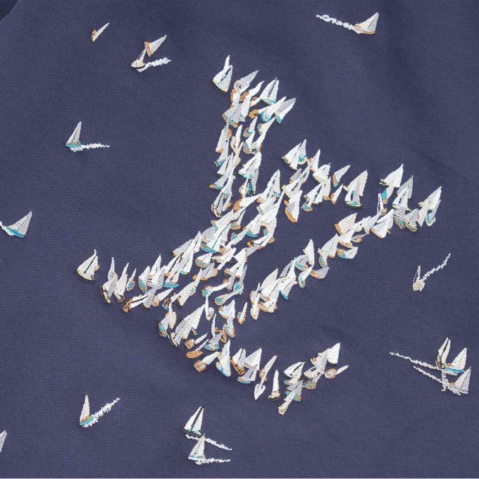 Navy Embroidered Signature Hoodie