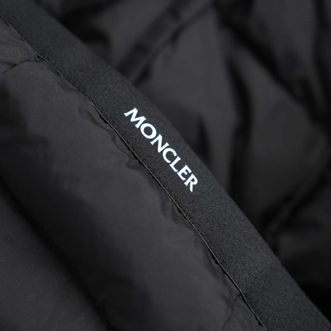 Black hooded down jacket