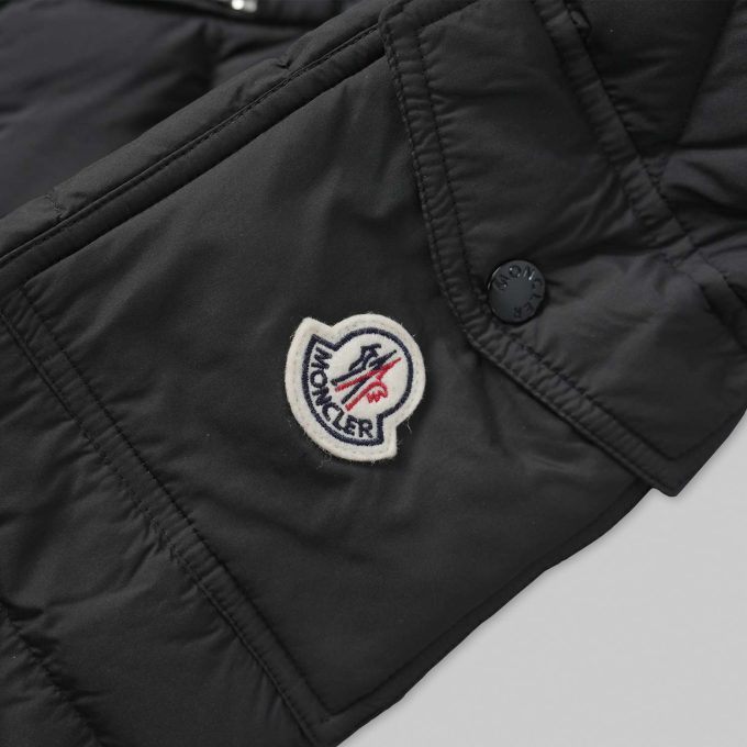 Black hooded down jacket