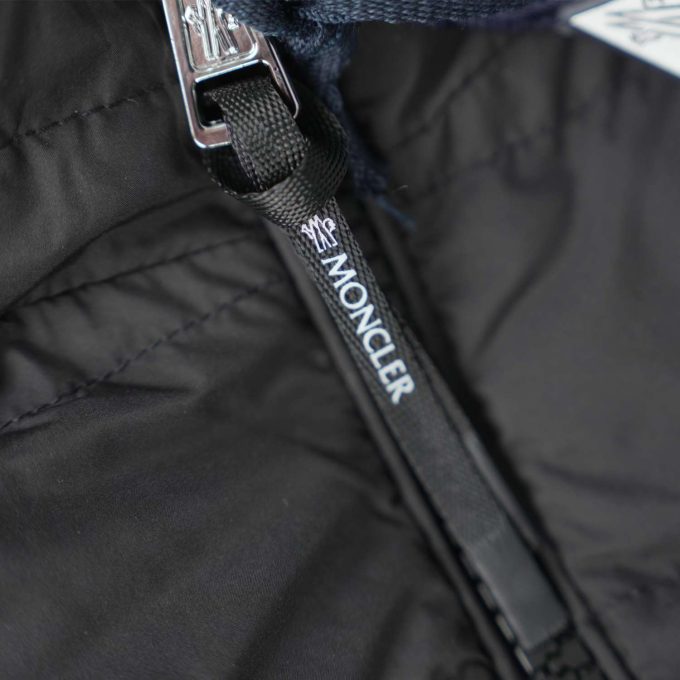 Black hooded down jacket