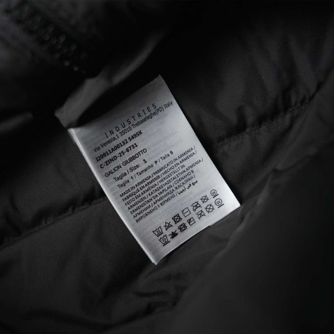 Black hooded down jacket