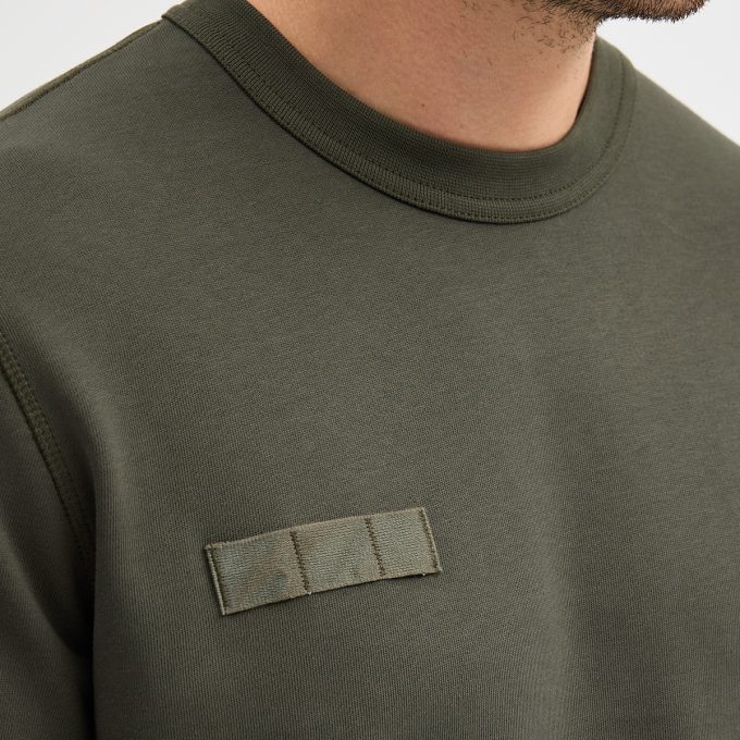 Khaki Zip Sleeve Pocket Sweatshirt