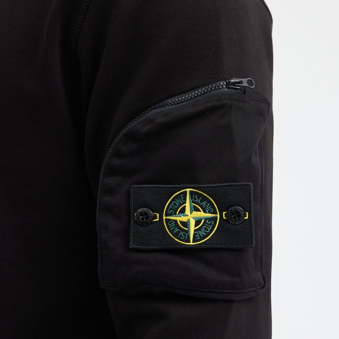 Black Zip Sleeve Pocket Sweatshirt