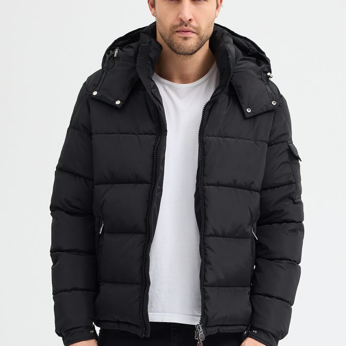 Black Matte Short Down Jacket
