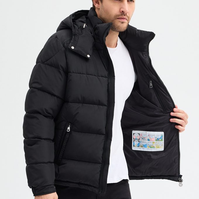 Black Matte Short Down Jacket