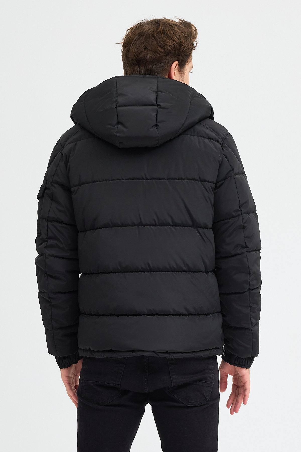 Black Matte Short Down Jacket - Image 12