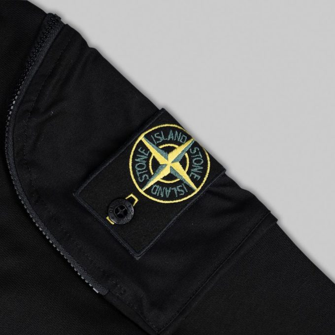 Black Zip Sleeve Pocket Sweatshirt