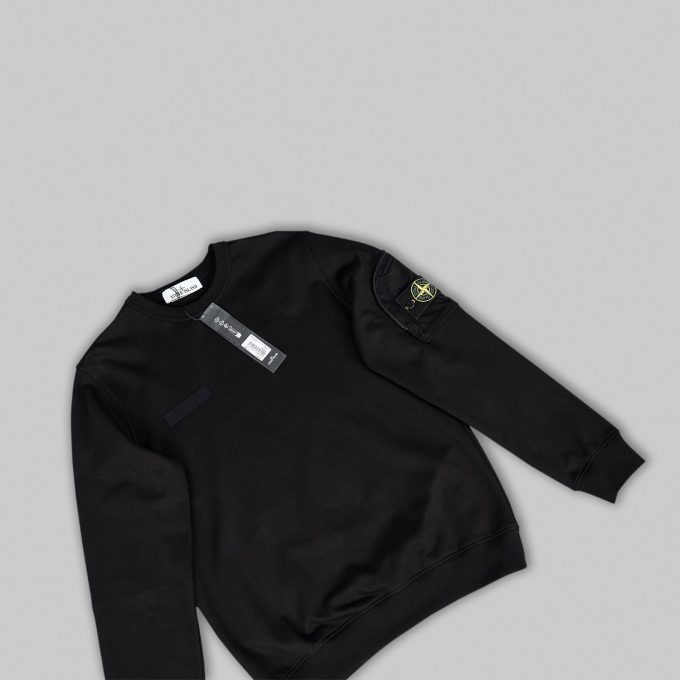 Black Zip Sleeve Pocket Sweatshirt